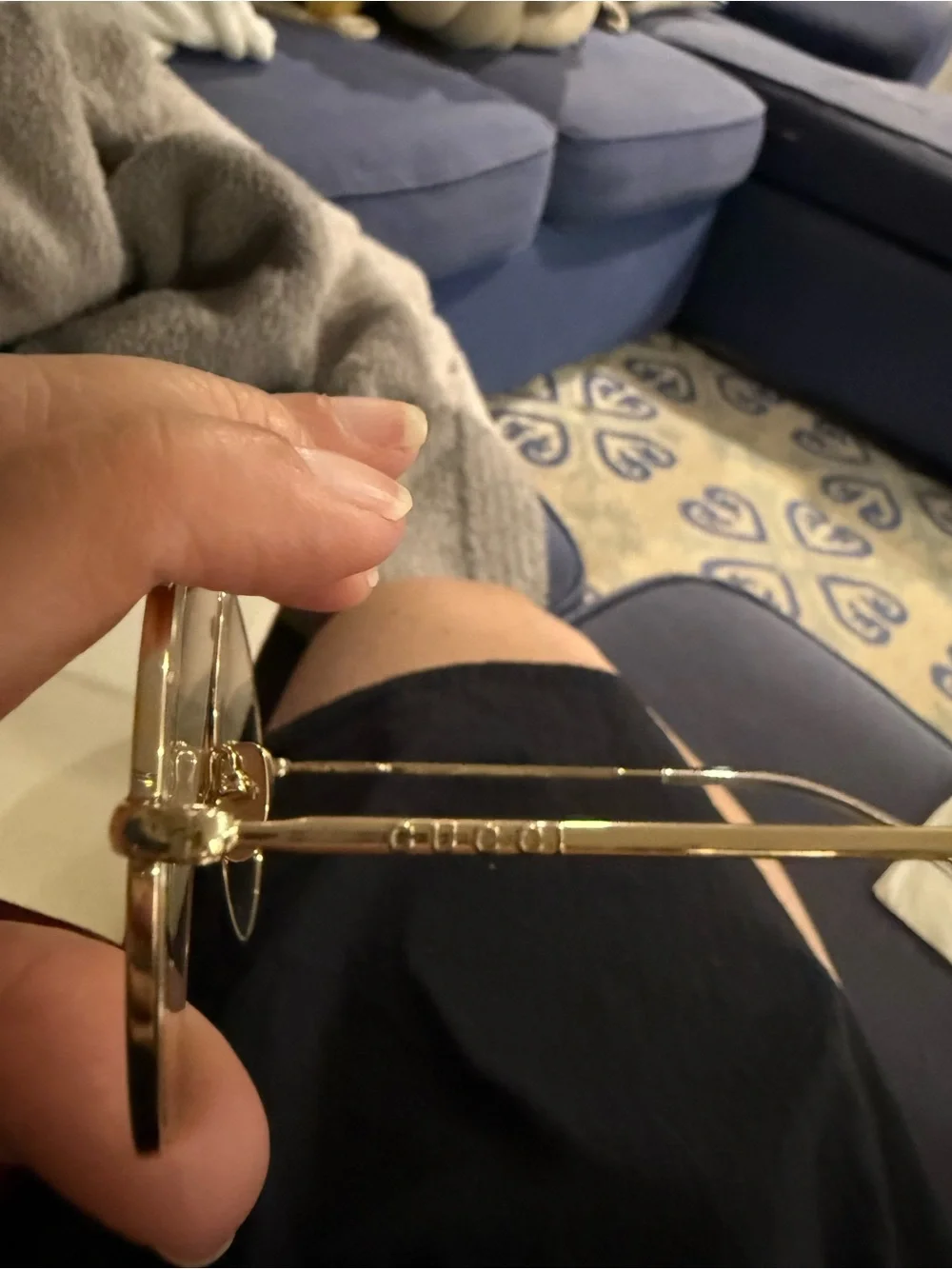 Gucci Gold Metal Aviator Women's Glasses